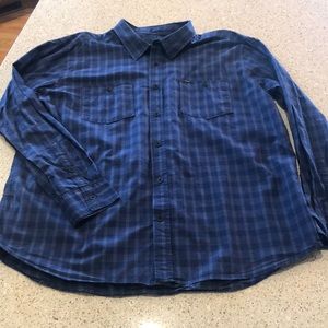 Hurley Men’s Plaid Button-Down - XXL - Navy